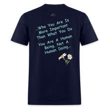 Load image into Gallery viewer, &quot;Human Being T shirt* - navy