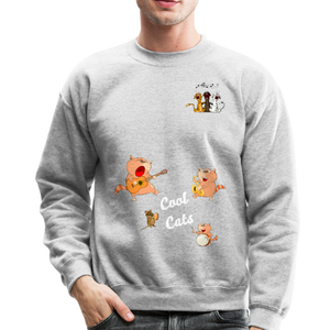 Musical Cats Crewneck Sweatshirt - heather gray