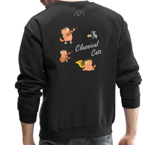 Musical Cats Crewneck Sweatshirt - black