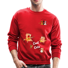 Load image into Gallery viewer, Musical Cats Crewneck Sweatshirt - red