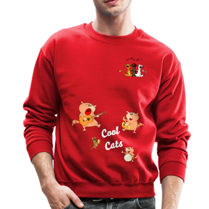 Musical Cats Crewneck Sweatshirt - red