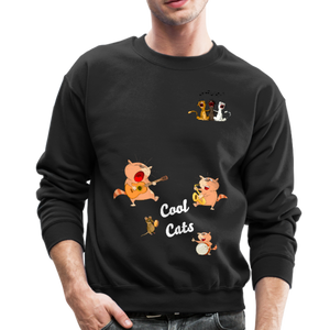 Musical Cats Crewneck Sweatshirt - black