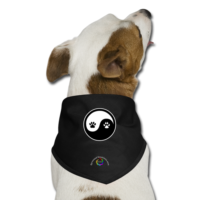 Ying & Yang Dog Bandanna - black