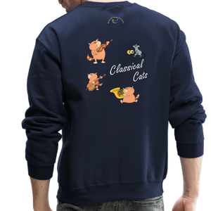 Musical Cats Crewneck Sweatshirt - navy