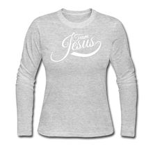 Load image into Gallery viewer, Team Jesus - Women&#39;s Long Sleeve Jersey T-Shirt - gray