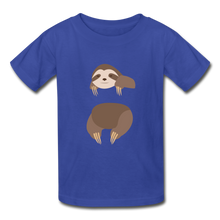 Load image into Gallery viewer, Sloth Hanes Youth Tagless T-Shirt - royal blue