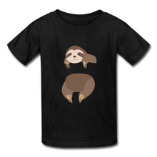 Load image into Gallery viewer, Sloth Hanes Youth Tagless T-Shirt - black