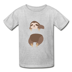 Sloth Hanes Youth Tagless T-Shirt - heather gray