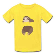 Load image into Gallery viewer, Sloth Hanes Youth Tagless T-Shirt - yellow