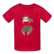 Load image into Gallery viewer, Sloth Hanes Youth Tagless T-Shirt - red