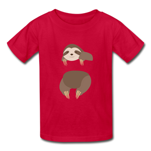 Sloth Hanes Youth Tagless T-Shirt - red