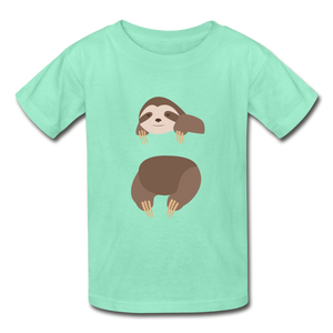 Sloth Hanes Youth Tagless T-Shirt - deep mint