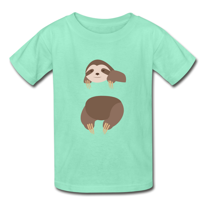 Sloth Hanes Youth Tagless T-Shirt - deep mint