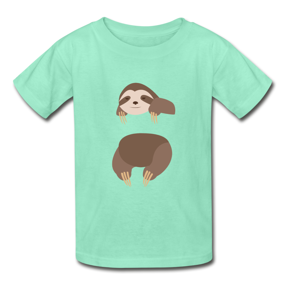 Sloth Hanes Youth Tagless T-Shirt - deep mint