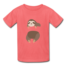 Load image into Gallery viewer, Sloth Hanes Youth Tagless T-Shirt - coral