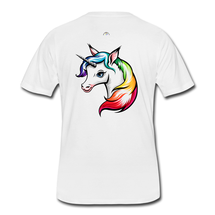 Rainbow Unicorn Men’s 50/50 T-Shirt - white