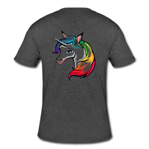 Rainbow Unicorn Men’s 50/50 T-Shirt - heather black