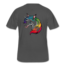 Load image into Gallery viewer, Rainbow Unicorn Men’s 50/50 T-Shirt - charcoal