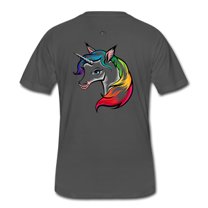 Rainbow Unicorn Men’s 50/50 T-Shirt - charcoal