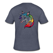 Load image into Gallery viewer, Rainbow Unicorn Men’s 50/50 T-Shirt - navy heather