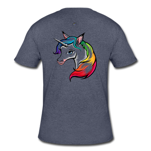 Rainbow Unicorn Men’s 50/50 T-Shirt - navy heather