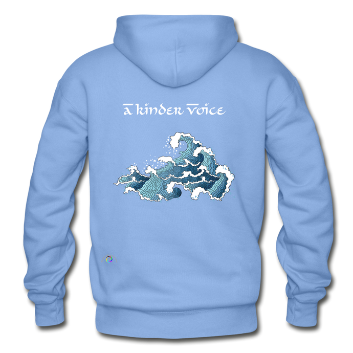 A Kinder Voice Blue Wave Gildan Heavy Blend Adult Hoodie - carolina blue