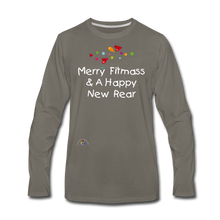 Load image into Gallery viewer, Holiday Humor- Happy New Rear- Premium Long Sleeve T-Shirt - asphalt gray