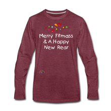 Load image into Gallery viewer, Holiday Humor- Happy New Rear- Premium Long Sleeve T-Shirt - heather burgundy