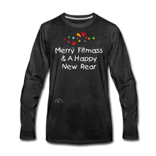 Load image into Gallery viewer, Holiday Humor- Happy New Rear- Premium Long Sleeve T-Shirt - charcoal gray