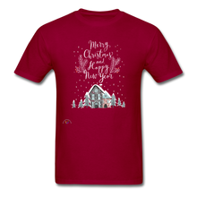 Load image into Gallery viewer, Merry Christmas Unisex Classic T-Shirt - dark red