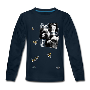 Be The Difference -  Kids' Premium Long Sleeve (Art) T-Shirt - deep navy