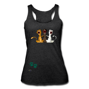 Cat Lovers - Women’s Tri-Blend Racerback Tank - heather black