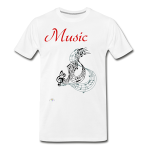 "Music"  Men's Premium T-Shirt - white