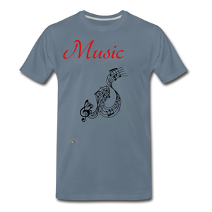 "Music"  Men's Premium T-Shirt - steel blue