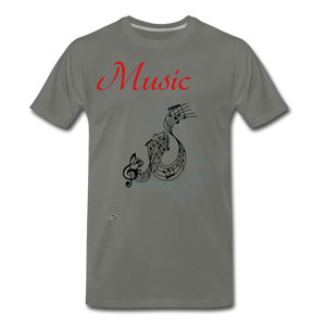 "Music"  Men's Premium T-Shirt - asphalt gray