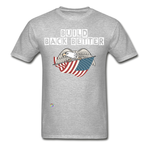 Build Back Better Eagle & Flag - heather gray