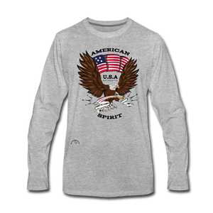 "American Spirit" - Men's Premium Long Sleeve T-Shirt - heather gray