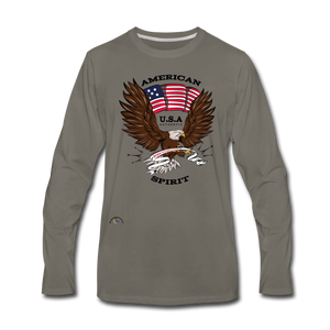 "American Spirit" - Men's Premium Long Sleeve T-Shirt - asphalt gray