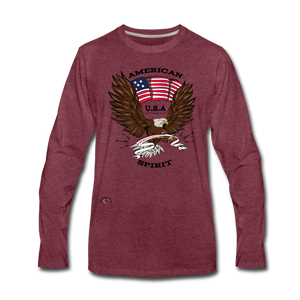 "American Spirit" - Men's Premium Long Sleeve T-Shirt - heather burgundy