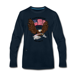 "American Spirit" - Men's Premium Long Sleeve T-Shirt - deep navy