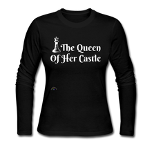 Load image into Gallery viewer, &quot;Queen Of Her Castle&quot; Women&#39;s Long Sleeve Jersey T-Shirt - black