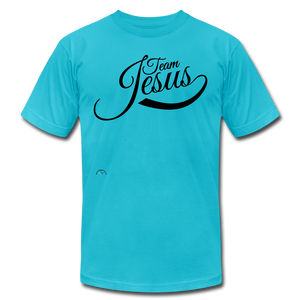 "Team Jesus" Men's Jersey T-Shirt - turquoise