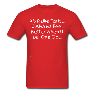 "X's R Like...Farts" (Unisex/Men's T-Shirt) - red