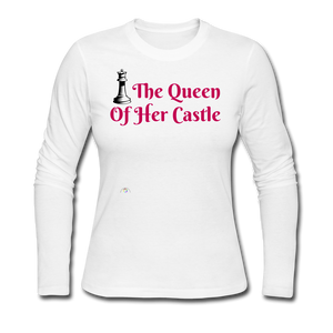 *The Queen Of Her Castle - Women's Long Sleeve Jersey T-Shirt - white