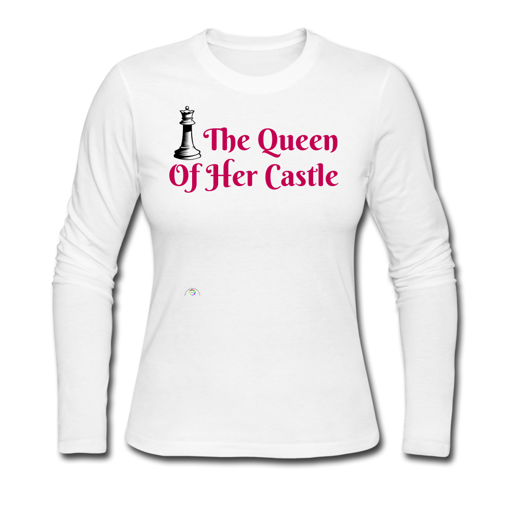 *The Queen Of Her Castle - Women's Long Sleeve Jersey T-Shirt - white