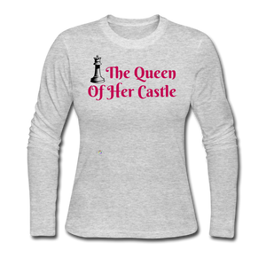 *The Queen Of Her Castle - Women's Long Sleeve Jersey T-Shirt - gray