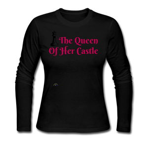 *The Queen Of Her Castle - Women's Long Sleeve Jersey T-Shirt - black