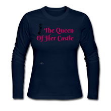 Load image into Gallery viewer, *The Queen Of Her Castle - Women&#39;s Long Sleeve Jersey T-Shirt - navy