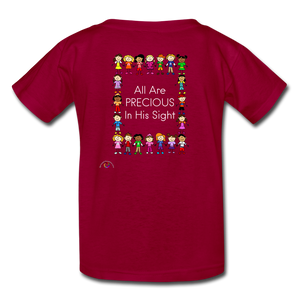 All Are Precious In His Sight- Kids' T-Shirt - dark red