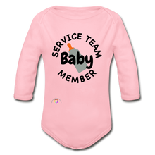 Load image into Gallery viewer, Baby Service Team Member -Organic Long Sleeve Baby Bodysuit - light pink